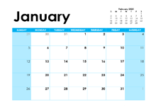 2025 Blank Calendar Colorful Design
