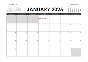 2025 Calendar Planner Canada Excel