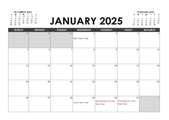 2025 Calendar Planner Hong Kong Excel