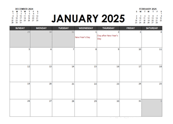 2025 Calendar Planner New Zealand Excel