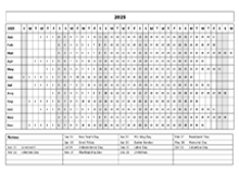 2025 Calendar Template Year At A Glance