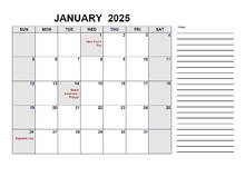 2025 Calendar with India Holidays PDF