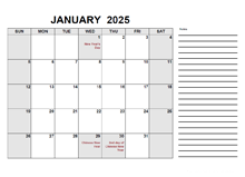 2025 Calendar with Singapore Holidays PDF
