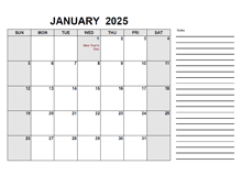 2025 Calendar with Thailand Holidays PDF