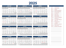 2025 Canada Annual Calendar with Holidays