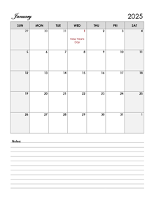 2025 Canada Calendar Template Large Boxes