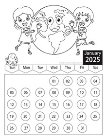 2025 Children Coloring Book Calendar