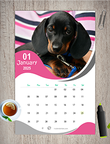 2025 Dog Breed Monthly Wall Calendar