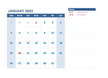 2025 Editable Monthly Word Calendar Template
