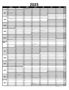 Free 2025 Excel Calendar For Project Planning