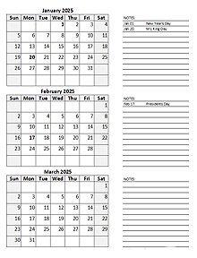 Free 2025 Quarterly Calendar Spreadsheet