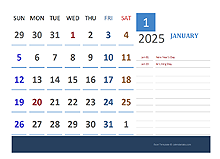 2025 Excel Calendar for Vacation Tracking