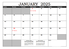 Free 2025 Excel Calendar With US Holidays