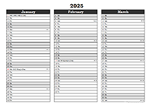 Editable 2025 Excel Three Month Calendar