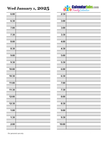 2025 Daily Planner Template