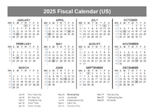 2025 USA Fiscal Quarter Calendar