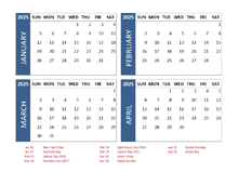 2025 Four Month Calendar with Australia Holidays