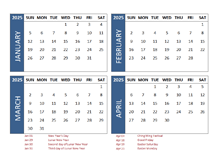 2025 Four Month Calendar with Hong Kong Holidays