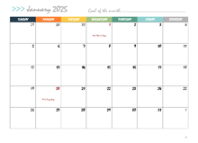 2025 Free Large Wall Calendar
