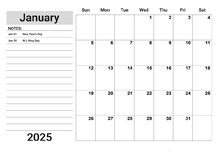 2025 Google Docs Planner With Holidays