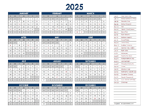 2025 India Annual Calendar with Holidays