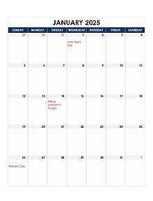 2025 India Calendar Spreadsheet Template