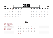 2025 India Quarterly Planner Template