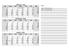 2025 Ireland Quarterly Calendar with Holidays