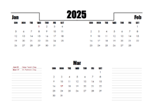 2025 Ireland Quarterly Planner Template