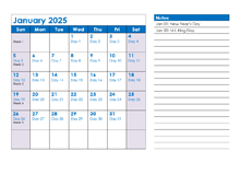 2025 Julian Date Calendar