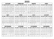 2025 Landscape Printable Calendar