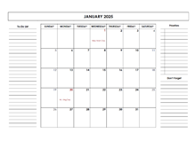 2025 Large Monthly Calendar With Holidays