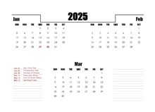 2025 Malaysia Quarterly Planner Template