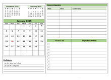 2025 Monthly Appointment Planner