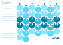 2025 Monthly Colorful Calendar For Kindergarten