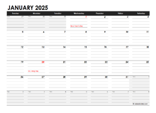 Editable 2025 Monthly Calendar Excel Template