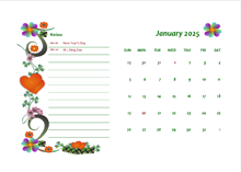 2025 Monthly Calendar Template Design