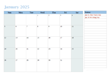 2025 Monthly OneNote Calendar
