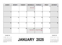 2025 Monthly Planner with Malaysia Holidays