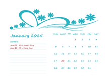 2025 Word Calendar Template For Kindergarten