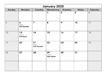 2025 Moon Phases Calendar With Days