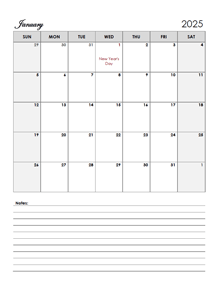 2025 Netherlands Calendar Template Large Boxes