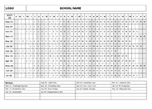 2025 One Page School Calendar Aug