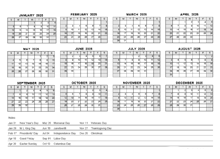 2025 PDF Yearly Calendar With Holidays