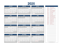 2025 Philippines Annual Calendar with Holidays