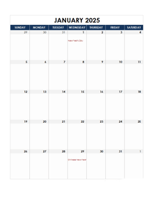 2025 Philippines Calendar Spreadsheet Template