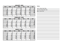 2025 Philippines Quarterly Calendar with Holidays