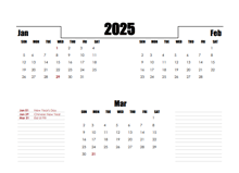 2025 Philippines Quarterly Planner Template