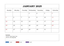 2025 Powerpoint Calendar Template