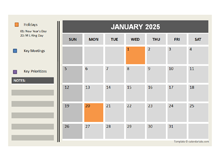 2025 Powerpoint Calendar With Holidays